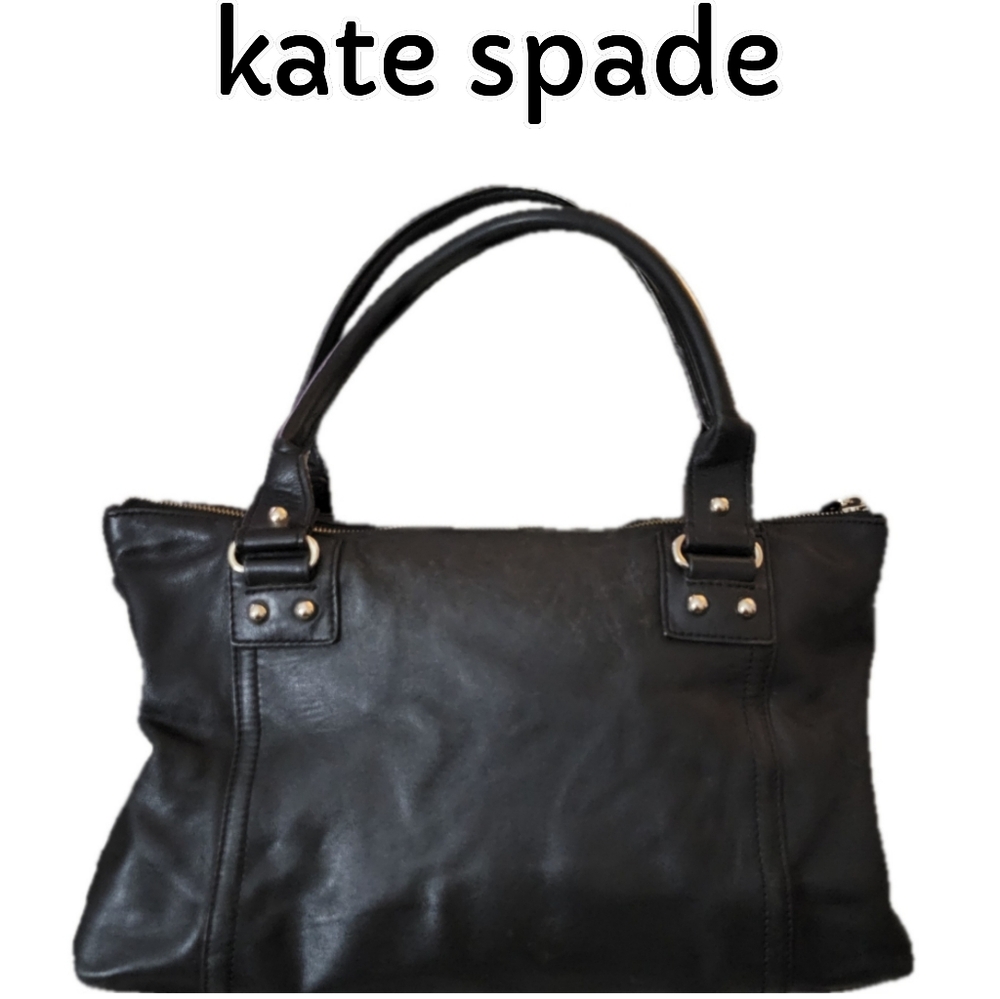 Kate Spade Black Leather Tote Bag - Picture 9 of 10
